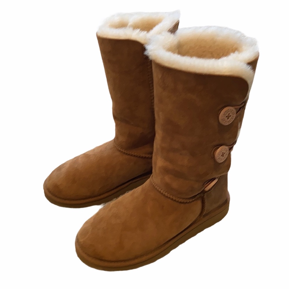 UGGS Bailey Button Tall Boots Chestnut Kids Youth 5 7 - Picture 4 of 11